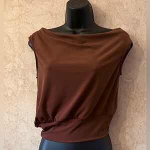 Just Polly Brown Sleeveless Top